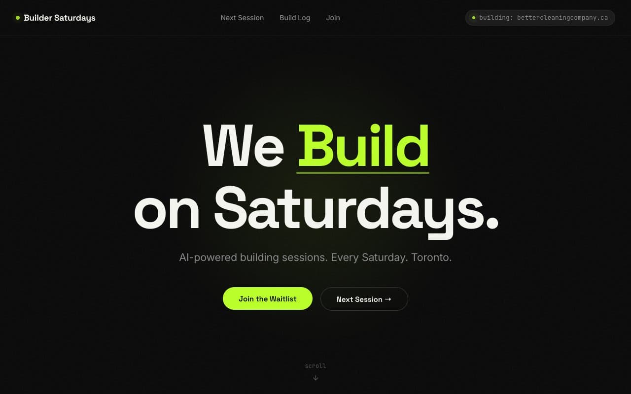 Builder Saturdays screenshot