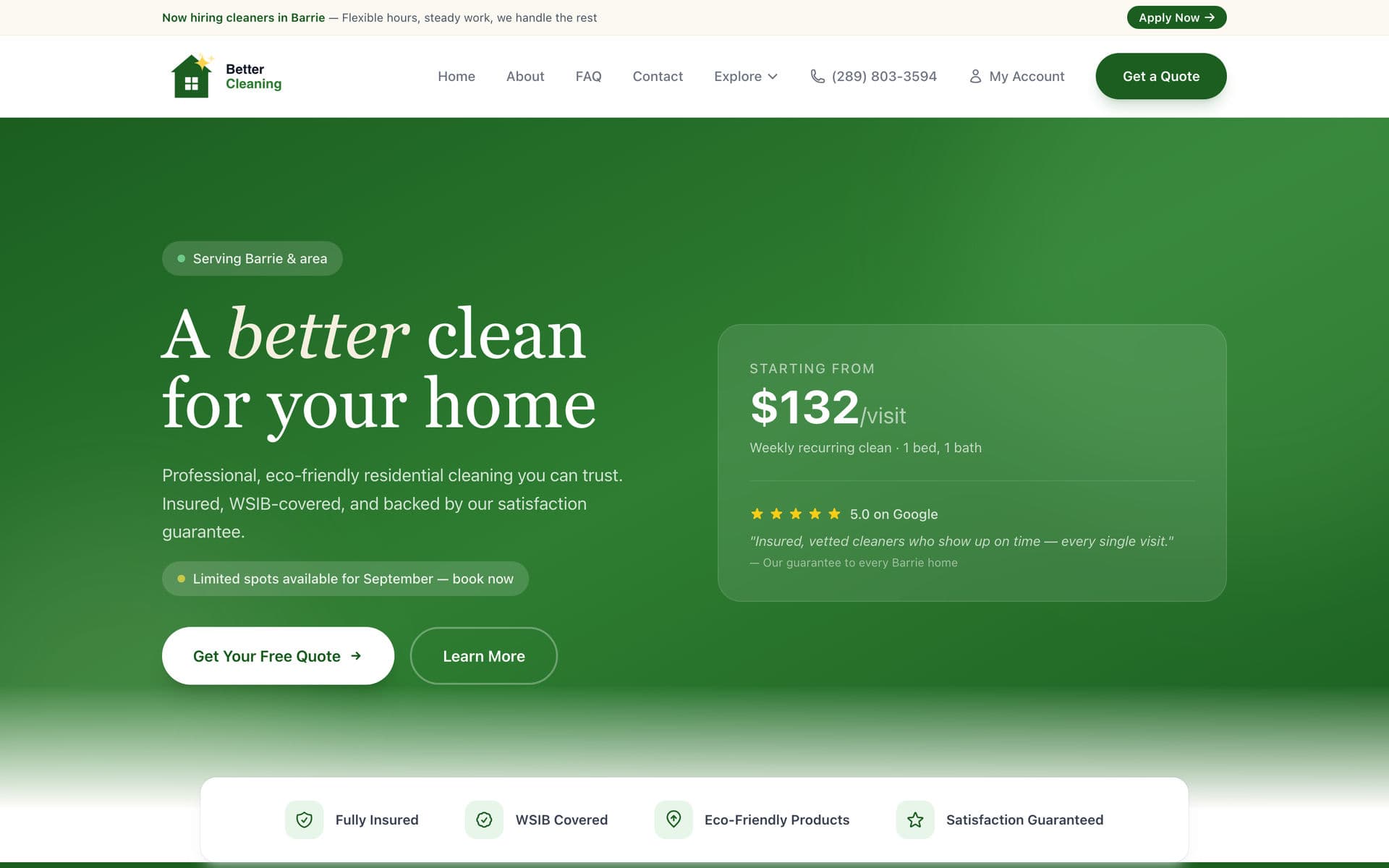 Better Cleaning Company screenshot