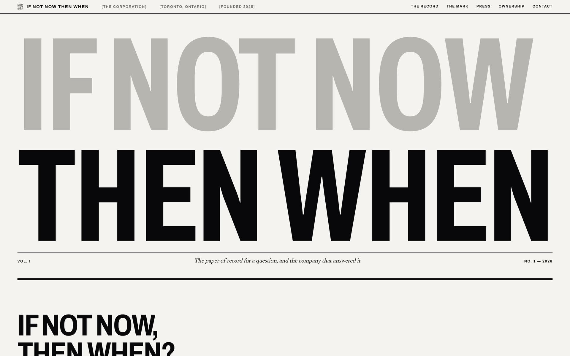 If Not Now Then When screenshot